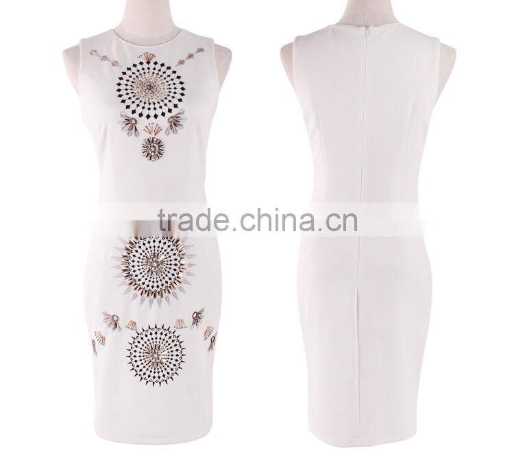 Maxnegio fashion designer woman bodycon embroidered dress