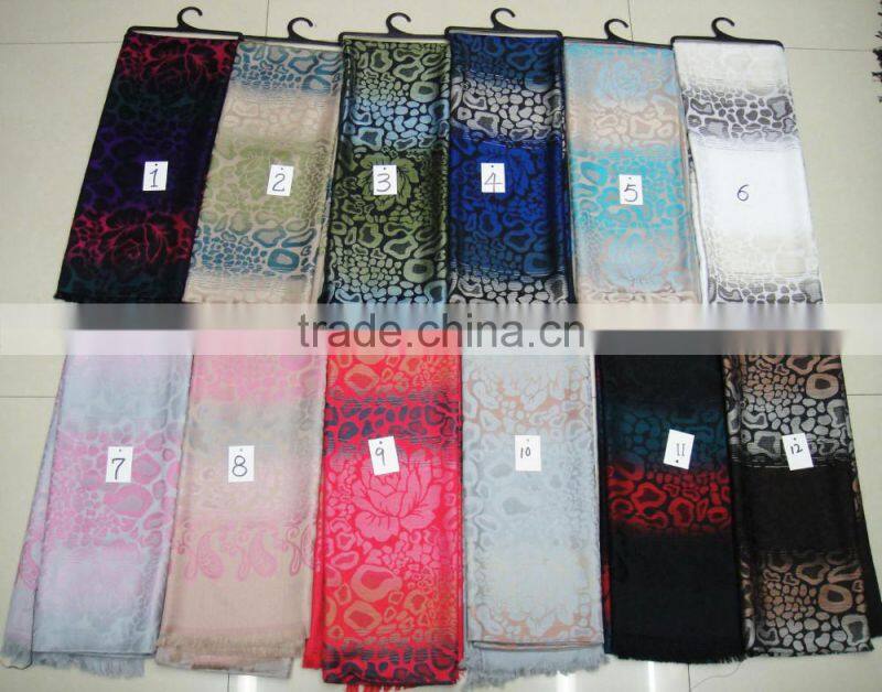 2017 Fashion new designer women jacquard paisley floral peony pashmina shawl