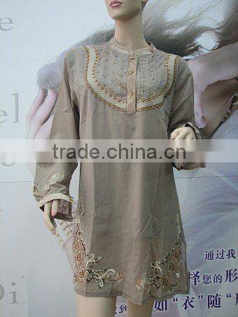 woman embroidery jumper long blouse