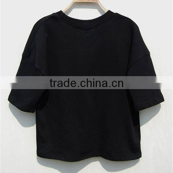 short sleeves lovely white crop top lady blouse