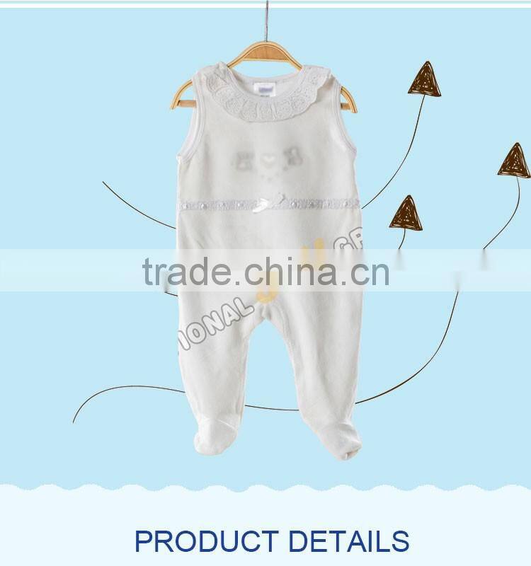 2016 new style round collar white baby cheap romper