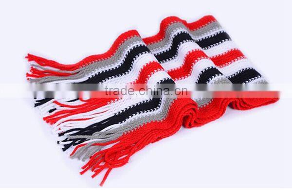 Cheap simple 6color choice stripe design spandex material knit fashion men winter cheap scarf hijab