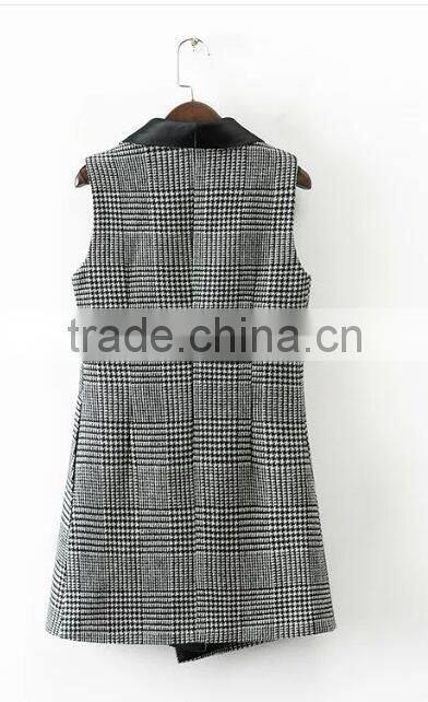 Runwaylover EY1021C New Style 2016 Women Fashion One Button Sleeveless Trench Coats