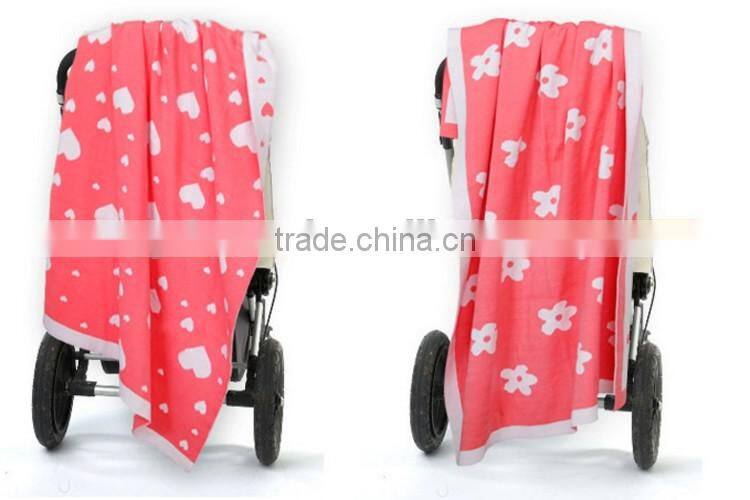 Heart printed knit thin baby wool blanket