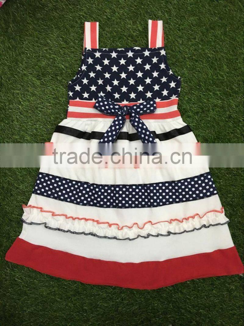Baby Girls 4th Of July Ruffle Summer Outfits black red polka dot 4Th July Clothes Summer Vacation Outfit