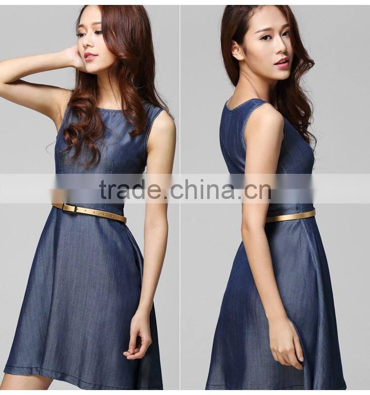 guangzhou 2016 new style long large size thin denim jeans dresses