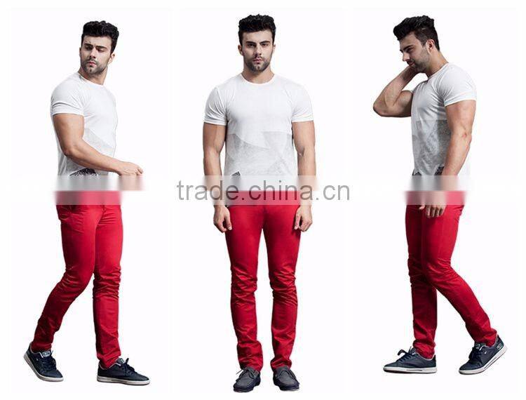 Top quality mock pockey shape decoration 80%cotton casual mens cargo pants with side pockets