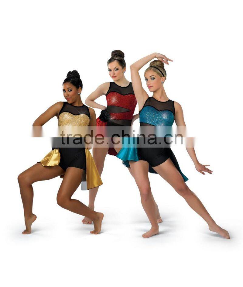 New arrival tap and jazz costumes- half satin skirt -women adult jazz dance wear