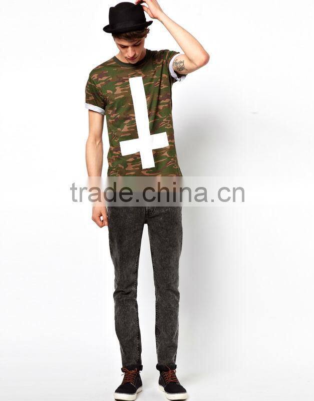 camo cross print pattern tee shirt