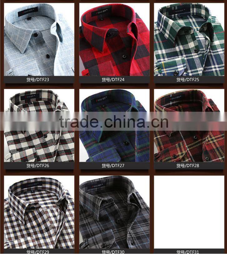 2016 new long sleeve shirt models european plaid man shirt