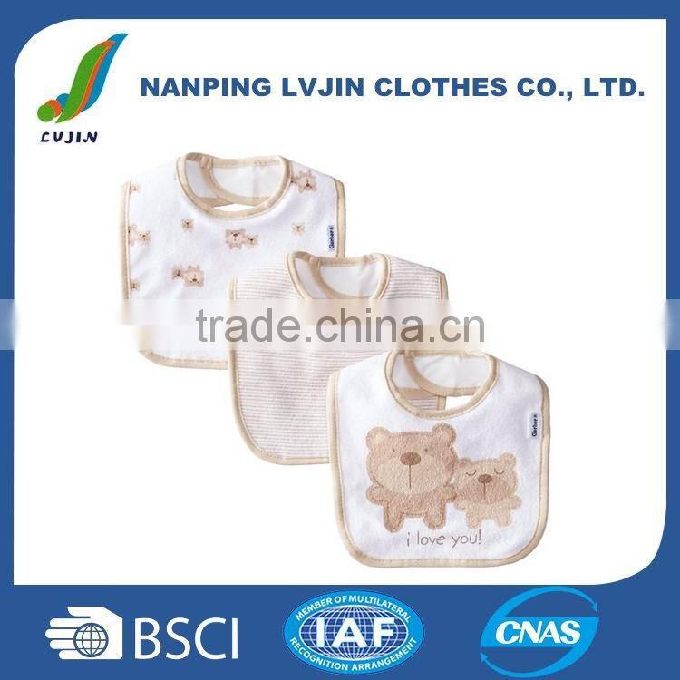 Baby Newborn 3 Pack Terry Dribbler Bib 80% Cotton/20% Polyester knit terry