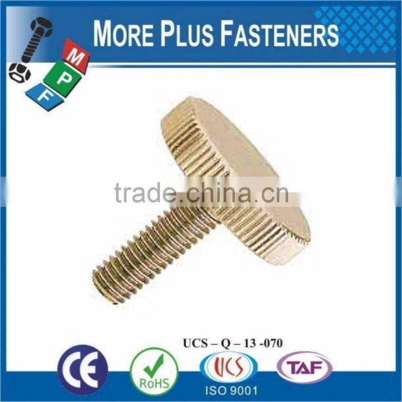 Made in Taiwan Metric Coarse Brass Round Head Metric Knob Black Oxide Stainless Steel Gibraltar Knurled Thumb Screw