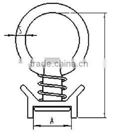 single stud fitting with stainless steel ring used on a trailer to secure motorcycles and ATVs