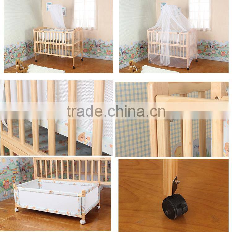 wholesale solid wood multifunction high quality bed baby cribs