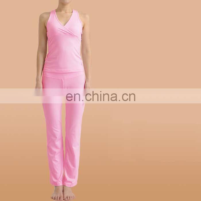 Women's fitness long pants yoga vest suits