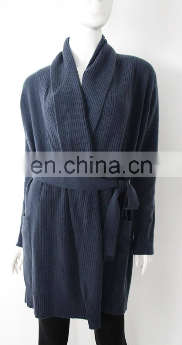 Hot sale 12gg women pure cashmere cardigan with pockets