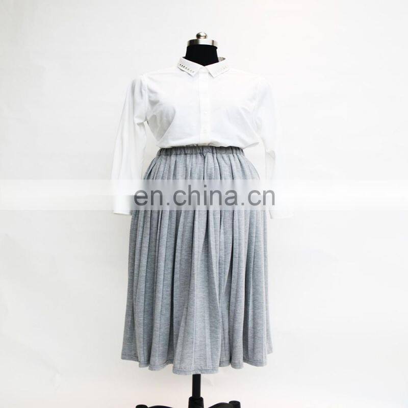 women hot sale casual long pleated knit maxi skirt