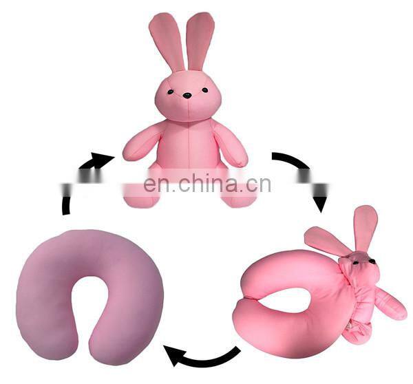 Convertible 2 in 1 memory foam neck pillow Custom kids stuffed animal soft plush dragon dinosaur u shape travel pillow