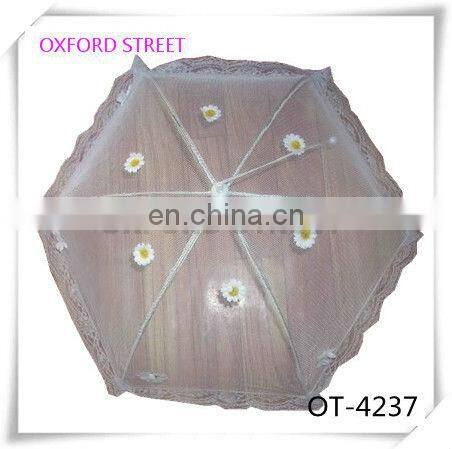 Green flower mesh food plate cover