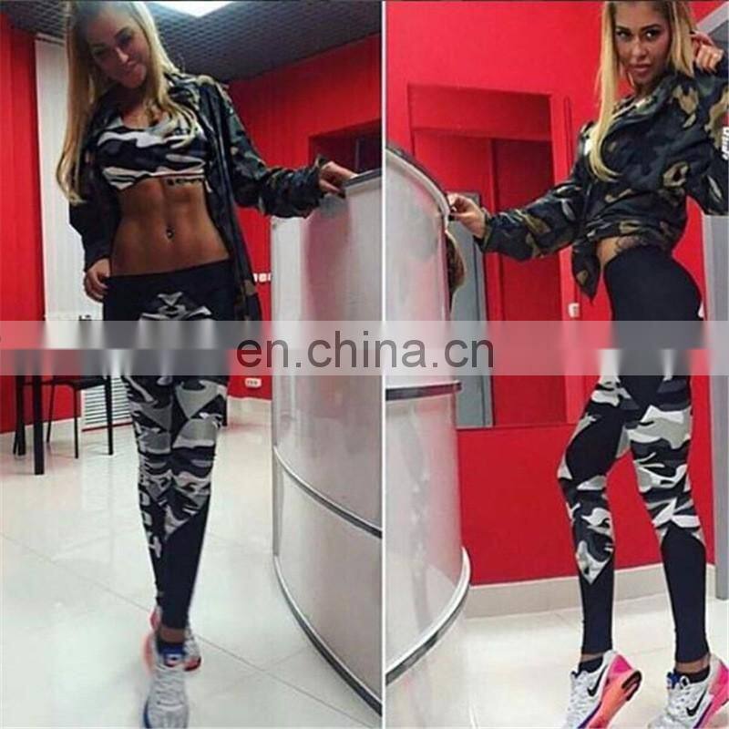 women printed camouflage pattern sports leggings pnats gym clothes girls yoga pants for girls