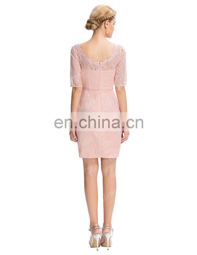 Grace Karin 2016 Formal Occasion Elegant Half Sleeve Lace Mother Of The Bride Dress +Free Jacket GK000055-1