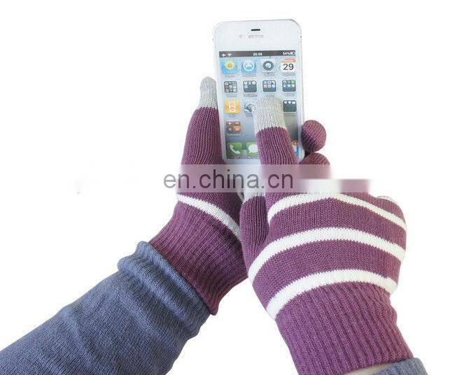 High quality Striped Touchscreen Gloves Winter Gloves for man