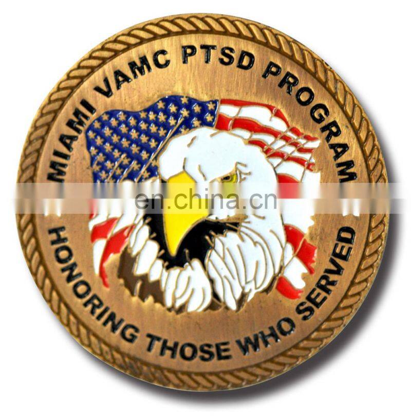 Alloy made soft enamel color challenge coin manufacturer