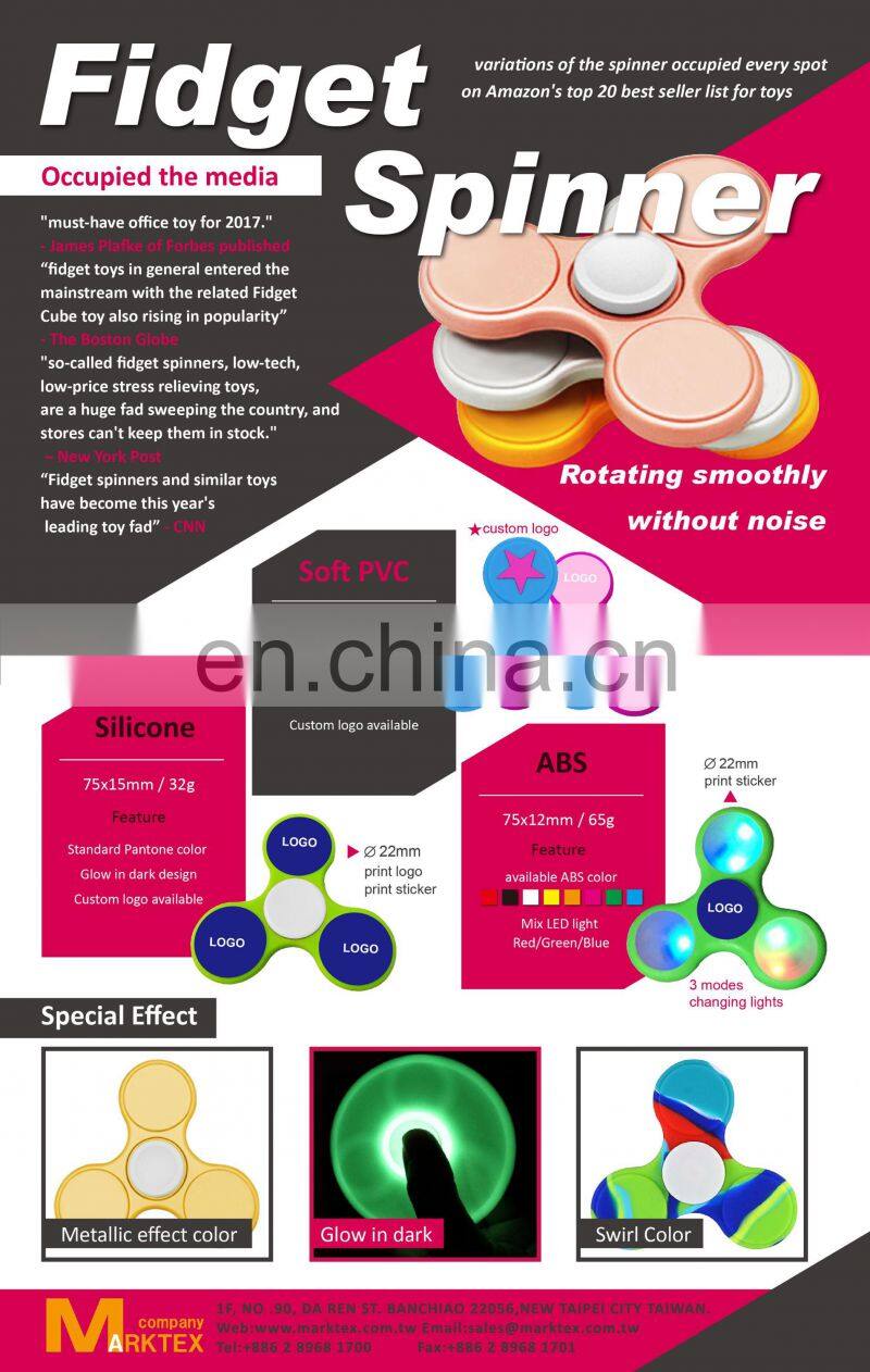 Custom logo Soft PVC fidget spinner