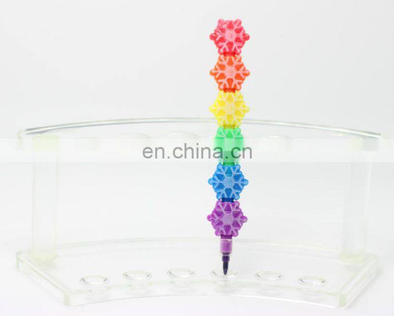 stacking crayon mult-color non-sharpen crayon snow shaped
