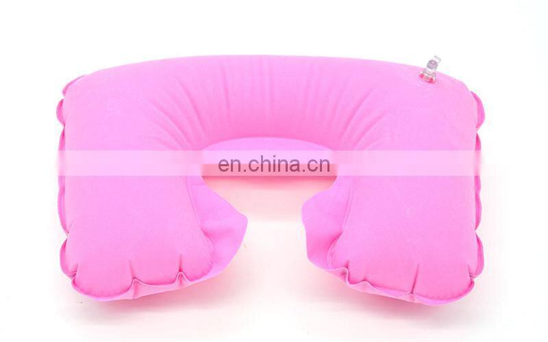 i@home Outdoor travel portable PVC flocked pillow travel inflatable u shaped neck pillow