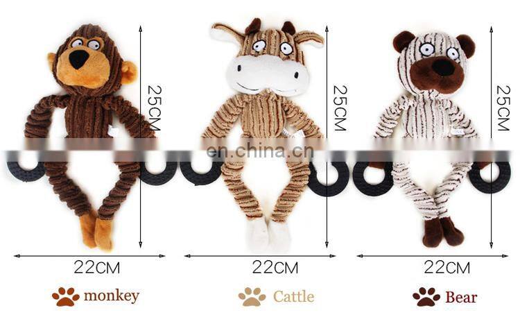 Pet plush educational Bite-resistant molar vocal dog toy Clean teeth odor-absorbing animal modeling toy