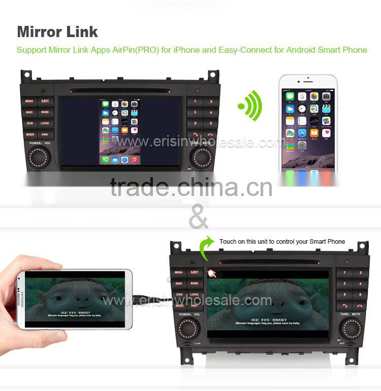 Erisin ES2508B 7" Mercedes 2 Din Car Radio with Android 4.4.4 Canbus