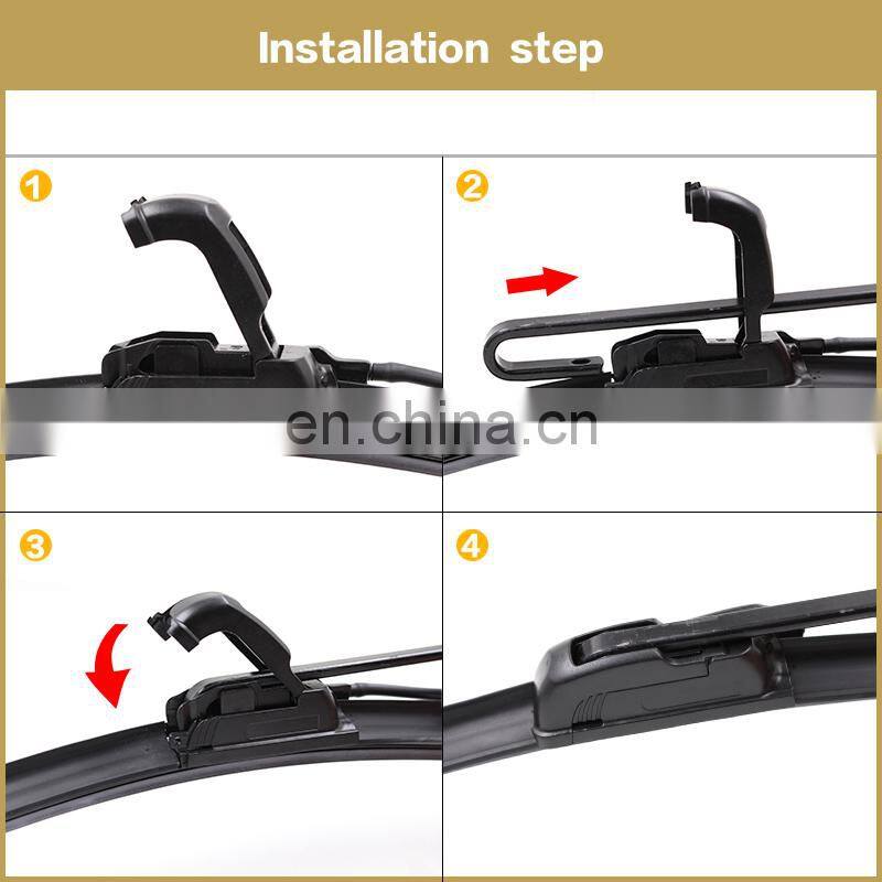 CLWIPER 18''/24'' with blister package auto universal flat wiper blade with spray nozzle spoiler