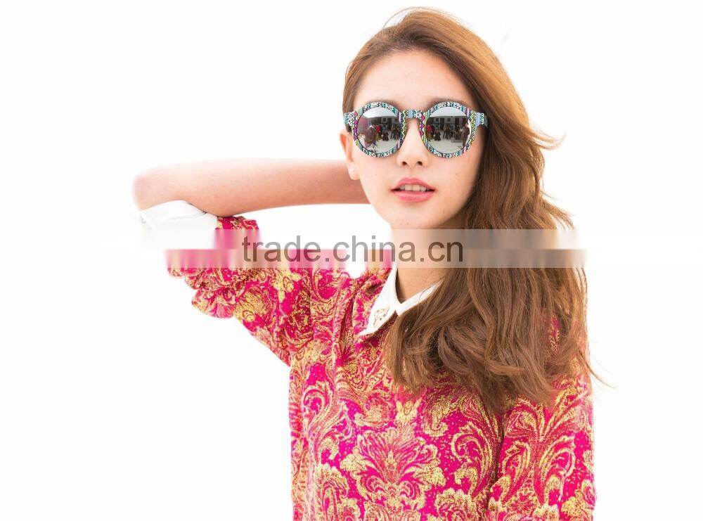2016 itally design ladies new style heat transfer printed frame sunglasses