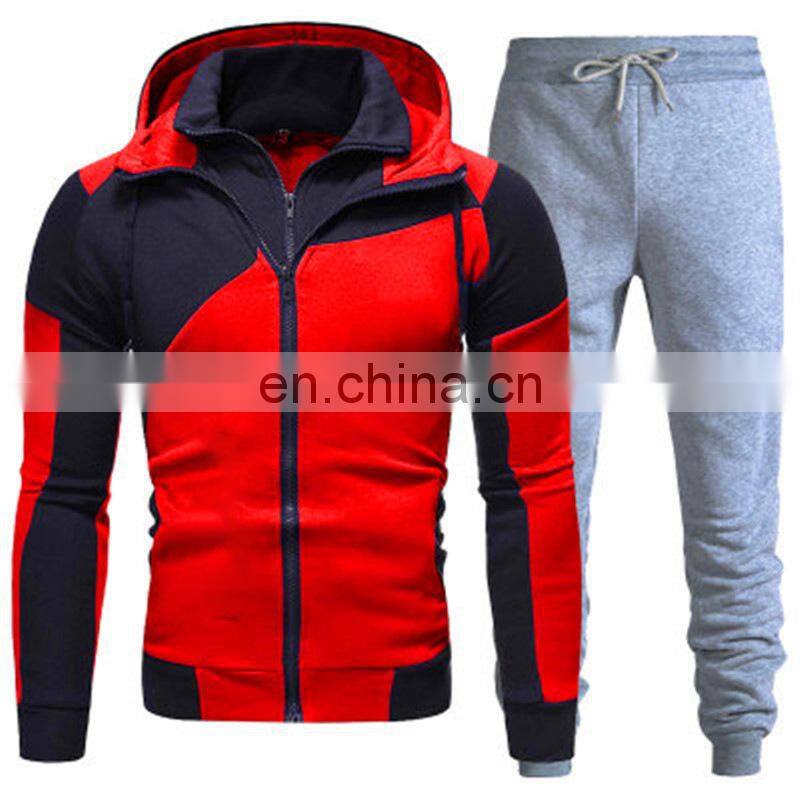 New year sale 2-pieces men's extra large size sports and leisure sports jogging suit custom men's hooded suit