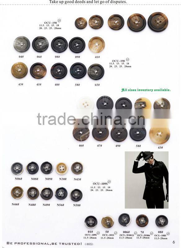 4holes Dark Brown Real Urea Suit Buttons