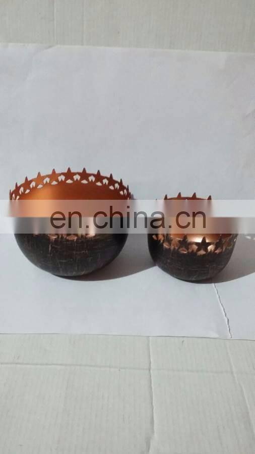 copper plated candle jar with lid