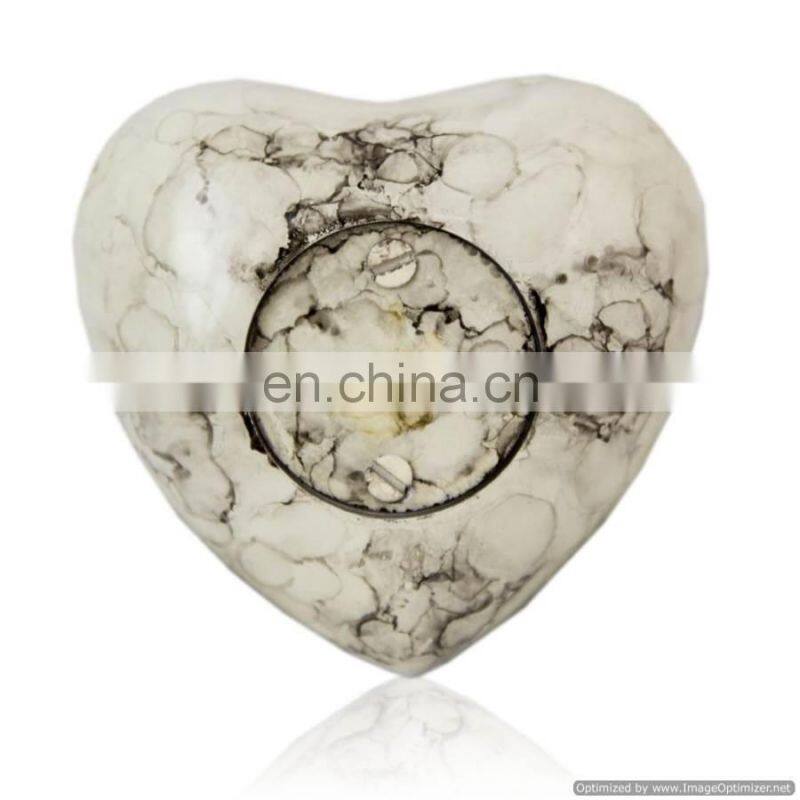 hand painted heart shaped antique urn