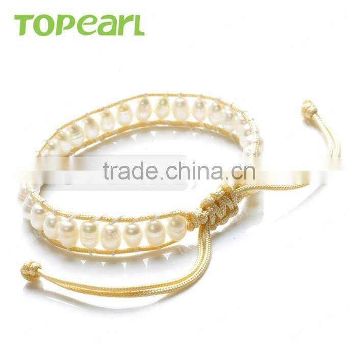 Topearl Jewelry Freshwater Seed Beads Woven Wrap Bracelet CLL171
