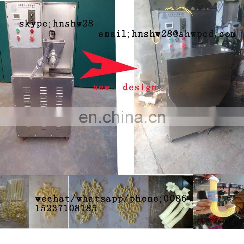 puffed corn snacks making machine hollow tube J shape corn snack extruder