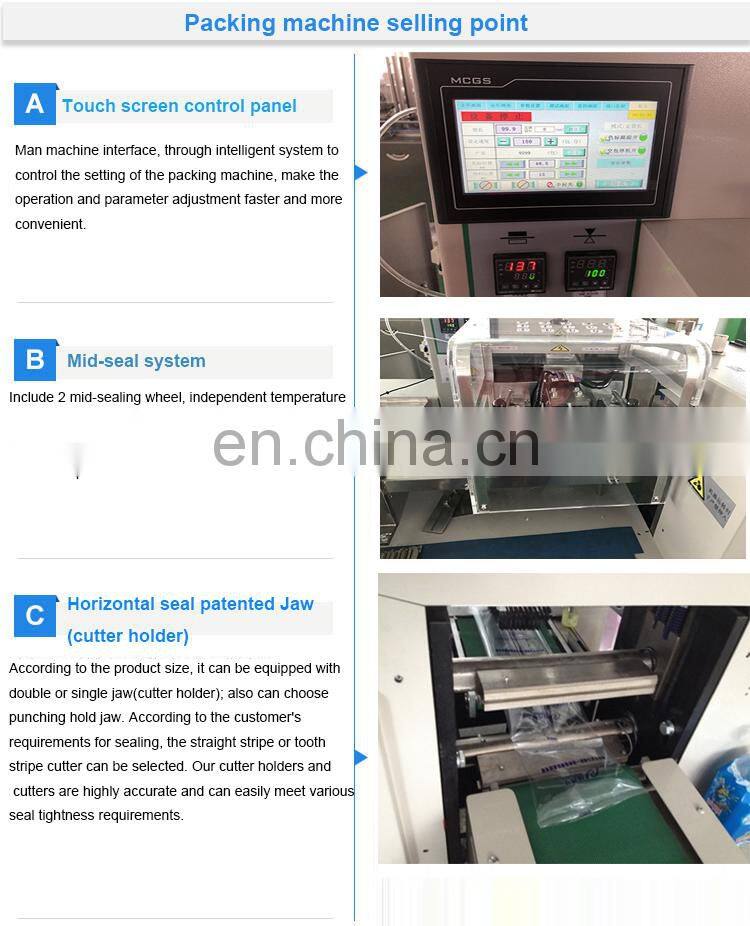 Automatic toy car plasticine horizontal flow wrapping pouch packaging machine