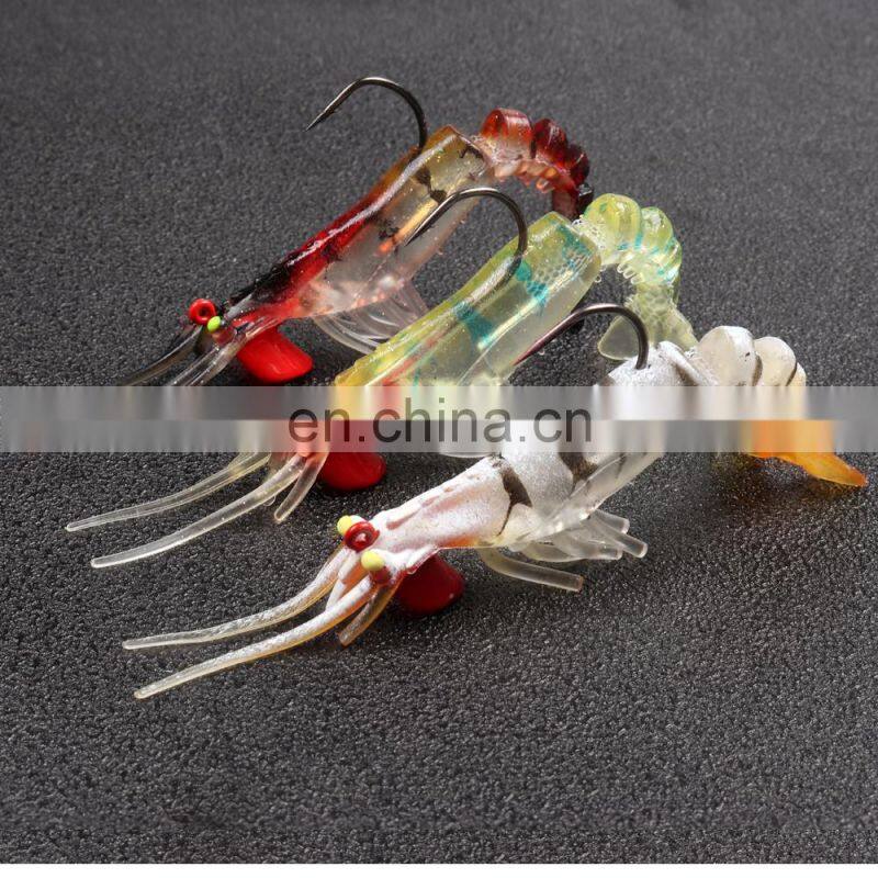 JOHNCOO Wholesale In Stock 9cm 10g Soft Lure Soft Baits Lead Hook Shrimp Soft Fishing Lures