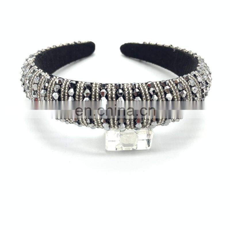 Crystal Headbands Fashion Hair Hoop Bands Bezel Luxurious Rhinestones Sponge Hairbands Women Hair Accessories Headdress
