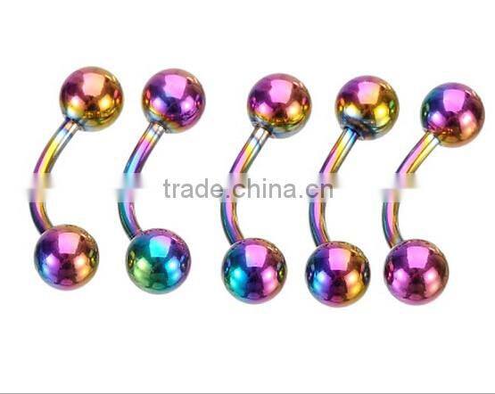 316L surgical stainless steel titanium curved rod lip nail puncture body piercing jewelry