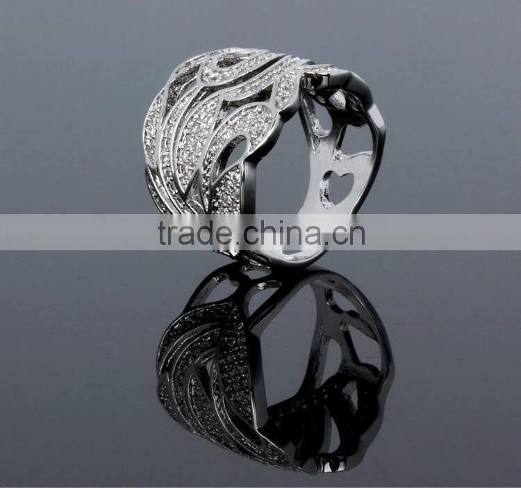 Latest Design Party Dress Cubic Zirconia Chunky Big Size Women Gold Wedding Ring