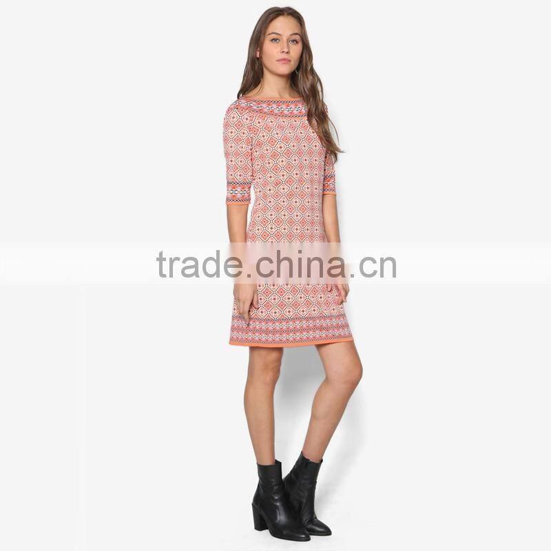 2016 spring hot sale fashion cotton dress design with high quality ladies western dress design D276