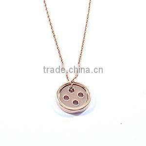 Latest design beads necklace rose gold button lucky necklace