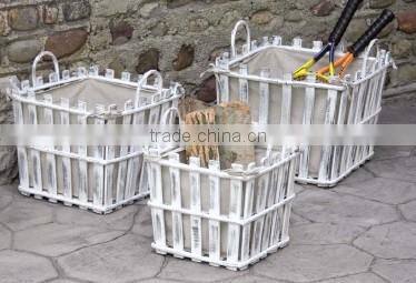 white Wood wine holder basket, picnic basket , handicraft supplies, wine basket