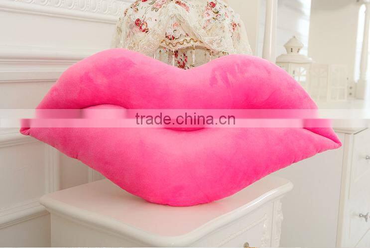 newest pink and red sex interesting lip shaped pillow