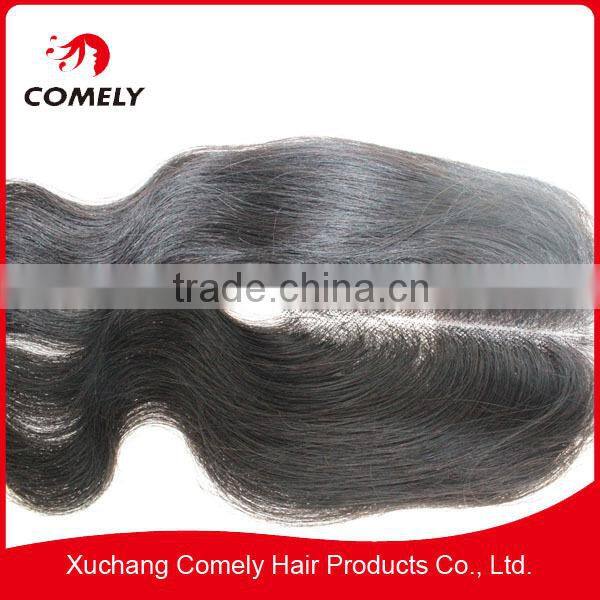 6A Pure virgin Brazilian hair body wave natural color 4*4 human lace closure